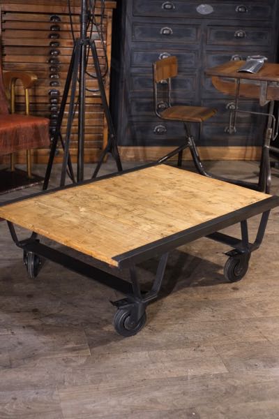 meuble industriel atelier table basse palette sncf